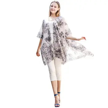 Grey Hydrangea Kimono