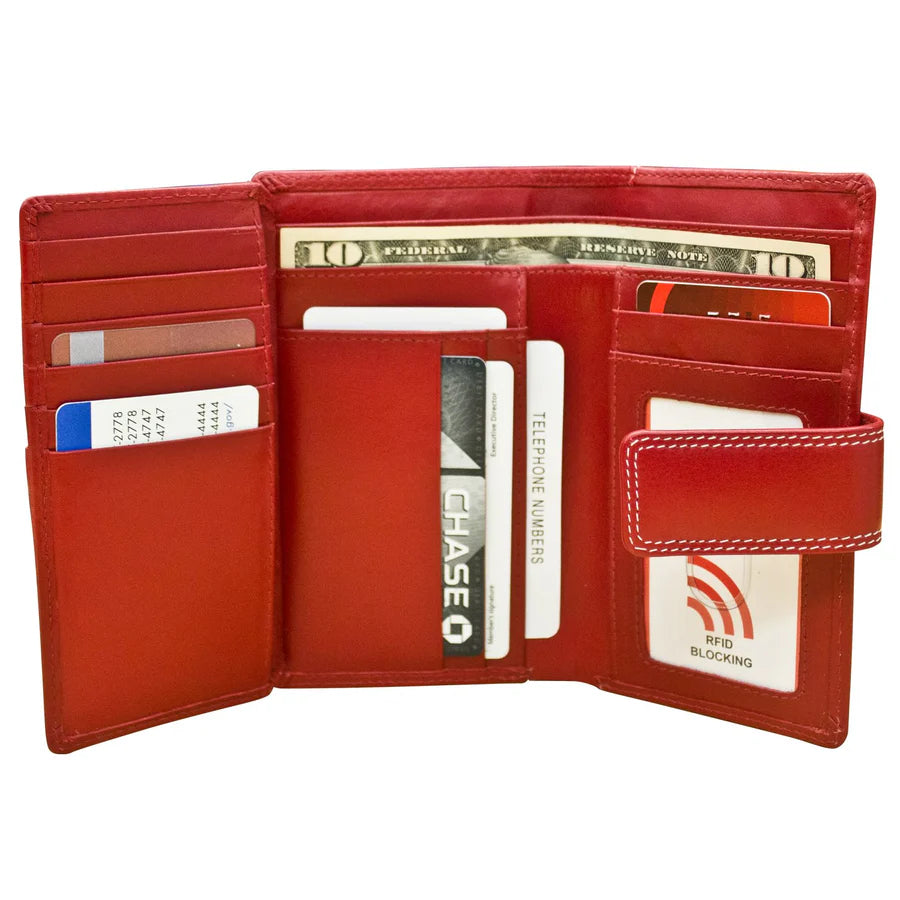 RFID Leather Tri-fold Wallet