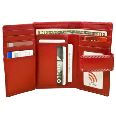 RFID Leather Tri-fold Wallet
