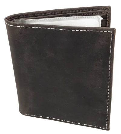 RFID Distressed Leather Bifold Wallet