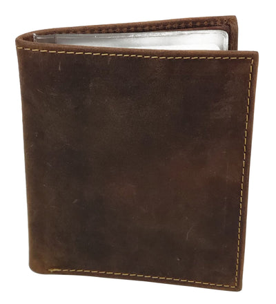 RFID Distressed Leather Bifold Wallet